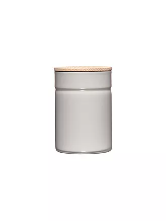 RIESS | Frischhaltedose - Emaille Vorratsdose mit Eschenholz-Deckel "Truehomewear"  12 cm 525ml | grau
